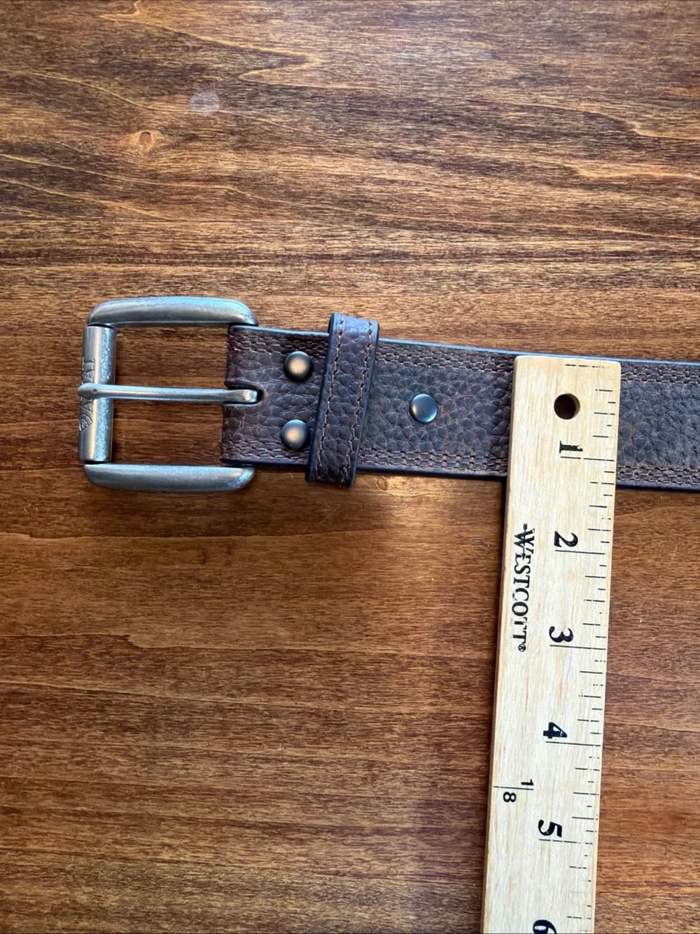 Ariat Men's Brown Leather Belt with Silver Buckle 44